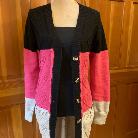 Nwt, Lavishly Paris Multicolored Open Front Cardigan Coat. - Picture 2 of 16